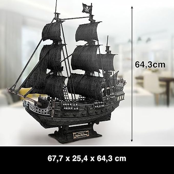 3D PUZZLE QUEEN ANNE'S REVENGE - 3D PUZZLE FOR CHILDREN | 3D PUZZLE ADULTS | BLACK PEARL MODEL SHIP | 3D PUZZLE CHILDREN | 3D PUZZLE ADULTS | 328 PIECES - Image 4